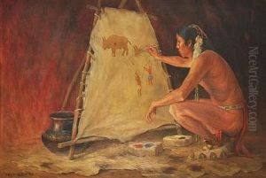 Indianer Malt Eine Jagdszene by Eanger Irving Couse