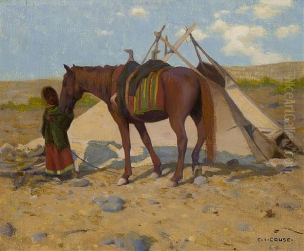 Umatilla Wickiup With Waiting Pony - view 1