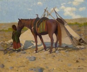 Umatilla Wickiup With Waiting Pony by Eanger Irving Couse