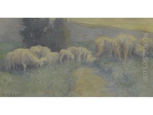 Sheep Grazing Along A Footpath by Eanger Irving Couse