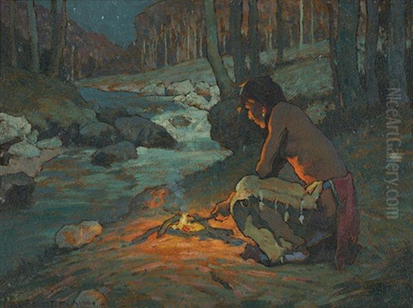 Indian In Moonlight - view 1
