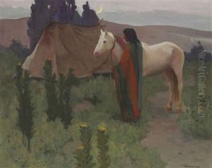 Evening Scene With White Horse by Eanger Irving Couse