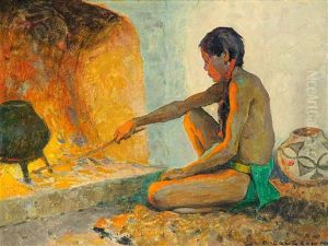 Pueblo Fireplace by Eanger Irving Couse