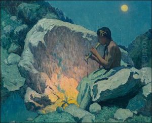 Moonlight Pueblo De Taos by Eanger Irving Couse