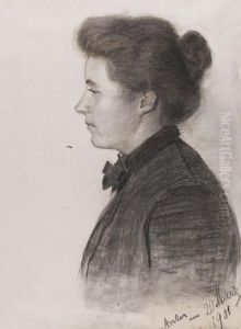 Frauenportrait Im Profil by Albert Anker