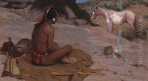 Peaceful Indian At A Campsite