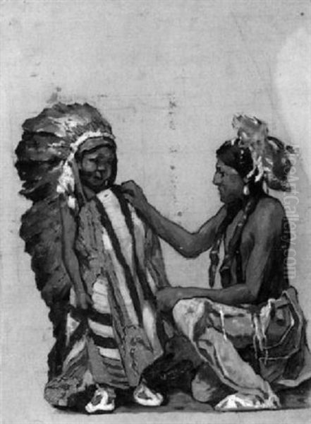 Native Americans / Sketch For Beacon Blanket - view 1