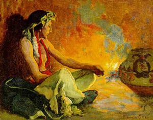 Golden Firelight by Eanger Irving Couse