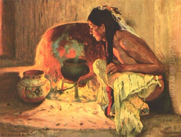A Pueblo Fireplace - view 1