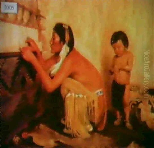 An Indian Weaver - view 1
