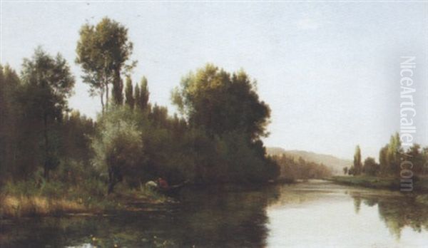 Pecheurs Au Bord De L'oise, Pres D'auvers - view 1