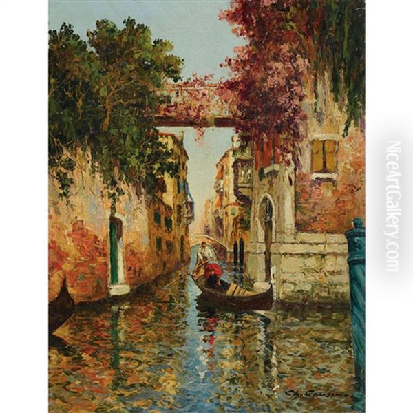Venezianische Kanalpartie Mit Gondel - view 1