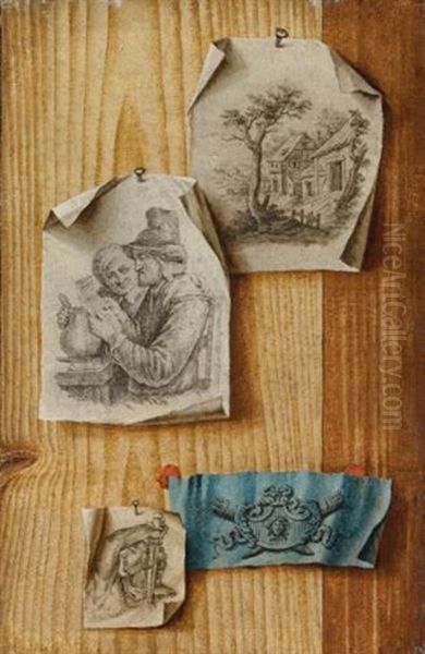 Atrompe L'oeil Depicting Drawings And Engravings (+ 3 Others; 4 Works) - view 1