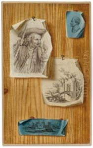 Trompe L'oeil Depicting Engravings And Drawings (+ Another; Pair)