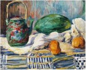 Nature Morte A La Theiere Et Au Melon by Lucie Cousturier