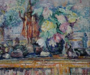 Nature Morte Au Bouquet Et A La Statue Thailandaise by Lucie Cousturier