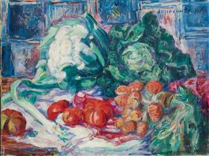 Nature Morte Aux Tomates Et Choux