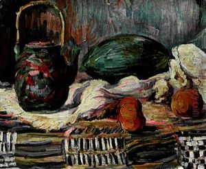 Nature Morte A La Theiere Et Aux Legumes