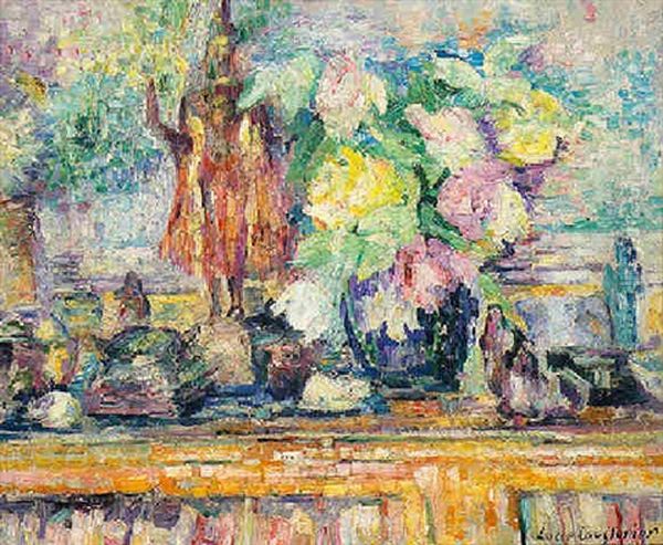 Fleurs Et Statuette - view 1