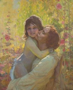 Alice And Jannie In Garden