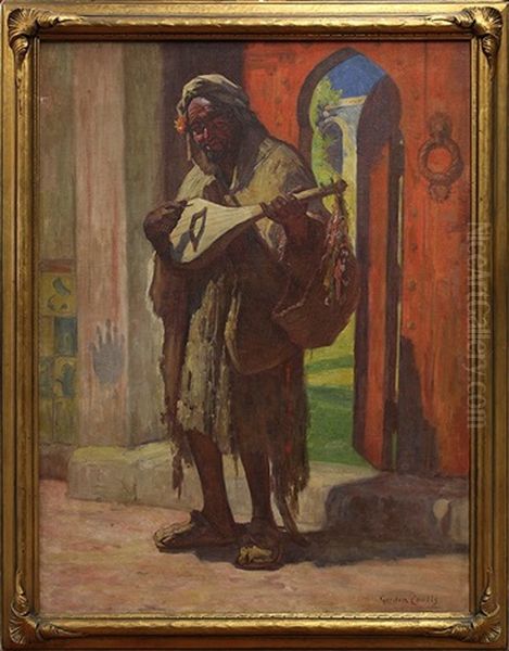 Musician At A Red Doorway - view 1