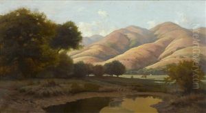 Cows Grazing Beneath Rolling Hills by Gordon Coutts
