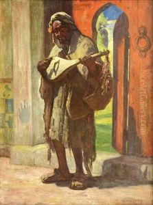 Musician At A Red Doorway Musician At A Red Doorway