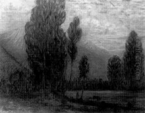 Impressionistic Mountain Landscape With Figure by Gordon Coutts