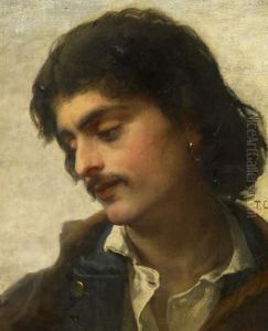 Portrat Eines Jungen Mannes Nach Rechts by Thomas Couture