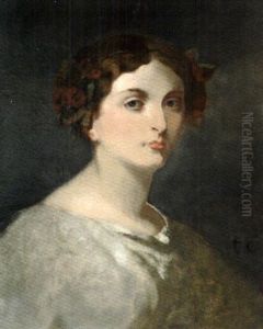 Portrait De Jeune Femme A La Couronne De Fleurs