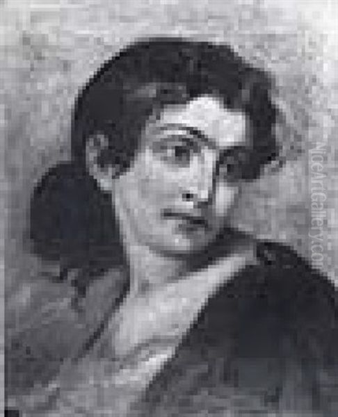 Portrait De Femme En Robe Antique - view 1