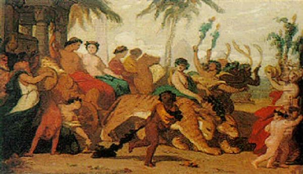 Study Of A Royal Procession By The Pyramids - view 1