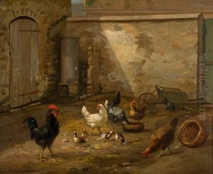 Blick In Einen Huhnerhof by Philibert-Leon Couturier