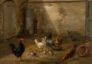 Blick In Einen Huhnerhof by Philibert-Leon Couturier