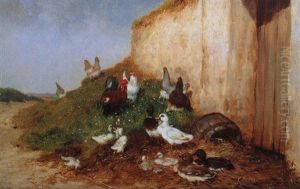 Federvieh Vor Stallung by Philibert-Leon Couturier