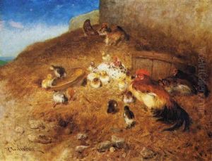 Galline E Pulcini by Philibert-Leon Couturier