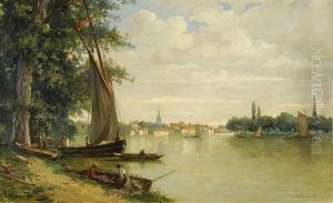 La Dordogne Aux Environs De Libourne by Jean-Frederic Couty
