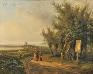 Summer Landscape With A Peasant Woman On A Sandy Track