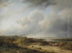 A Riverlandscape With A Horse-drawn Cart