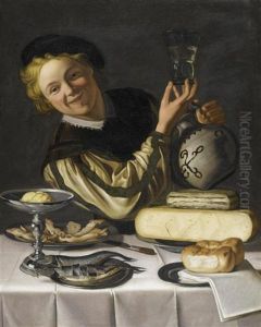 Portrait Eines Jungen Mannes Vor Gedecktem Tisch by Christian van Couwenbergh