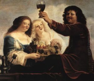 A Bravo Man Seated On A Balustrade And Brandishing A Wineglass