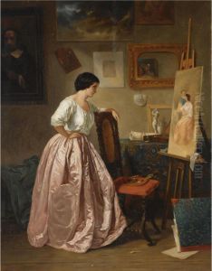 In The Artist's Studio by Anna Marguerite Elisabeth Van Limburg Stirum