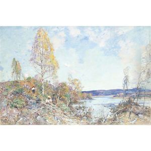 Woodcutters By The Loch by Robert Mcgown Coventry