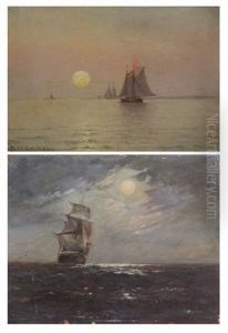 Two Oil On Paper Seascapes by William Wilson Cowell