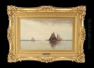 Seascape With Sailboats by William Wilson Cowell