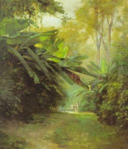 Rider On A Burro Amongst Banana Trees