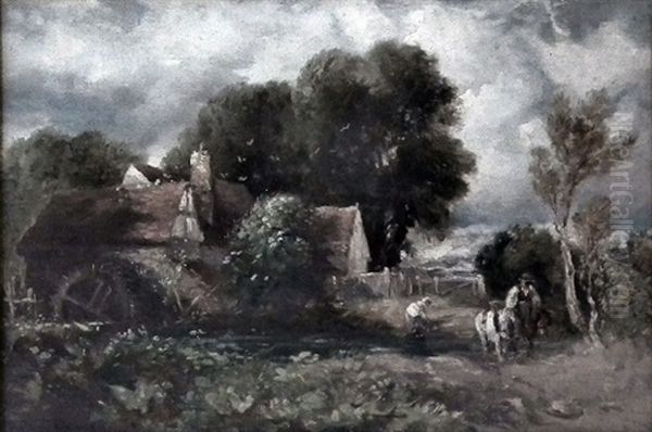Watermill With Figure On Horseback To Foreground - view 1