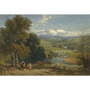 Landscape With A Distant View Of Bolton Abbey, Yorkshire, And The River Wharfe by David Cox