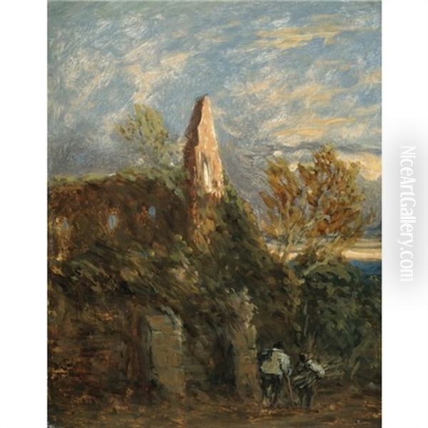 Faggot Gatherers Before A Ruined Abbey - view 1