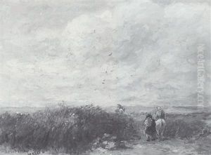 Figures In An Open Landscape by David Cox